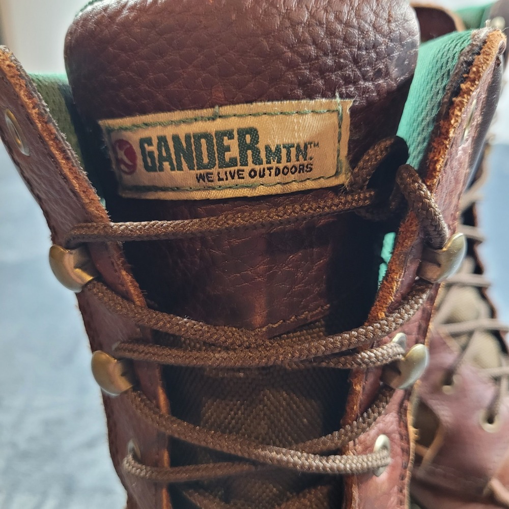 Gander Mountain Mens Waterproof Leather Canvas Hunting Field Boots Size 8 - Picture 3 of 16